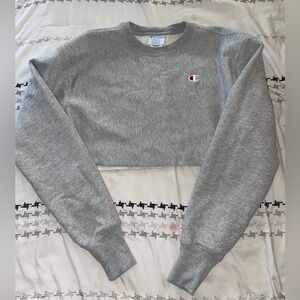 Champion Women's Crop Sweater - Gray